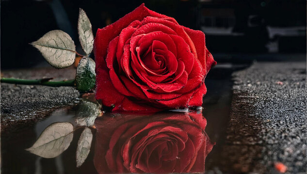 Rosa rossa, bellissimo fiore astratto