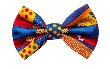 Matching Clown Nose and Vibrant Bow Tie for Purim Isolated on transparent background.