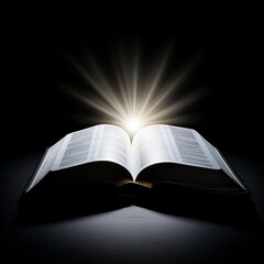 Soft light radiating from an open book, symbolizing divine knowledge