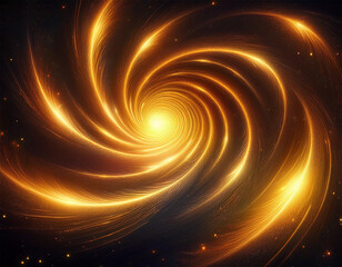 Obraz premium spinning golden light vortex in a dark space futuristic energy and cosmic concept