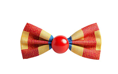 Clown Nose and Colorful Matching Bow Tie for Purim Isolated on transparent background.