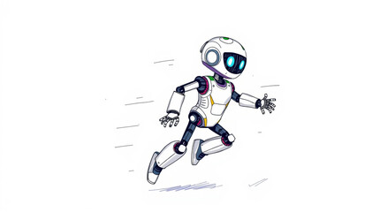 Fototapeta premium Fast Running Robot