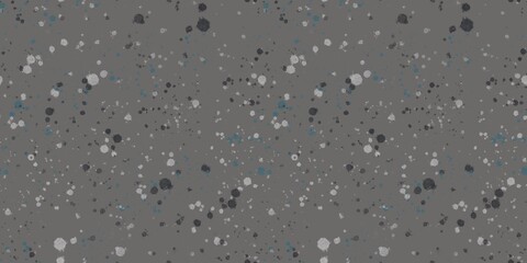 seamless pattern with splashes of white, black and turquoise colors on a gray background