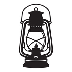 Vintage Oil Lantern Silhouette Vector Illustration