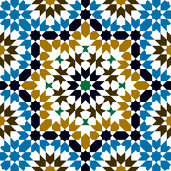 Seamless arabic ornament based on traditional arabic art. Geometric mosaic.