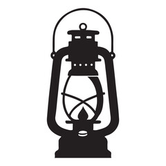 Silhouette of a Vintage Oil Lantern