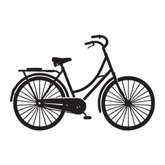 Fototapeta premium Classic Bicycle Silhouette Vector Illustration Art