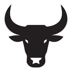 Straightforward Bull Head Silhouette Vector Design