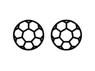 Obraz premium 2 same Soccer Ball icon on the white background.