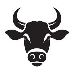 Calm Cow Head Silhouette Vector Illustration Design