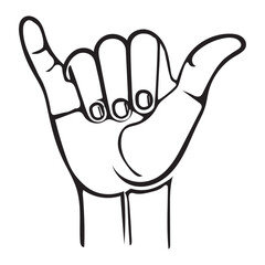 Obraz premium Silhouette of a Hand Showing Shaka Sign