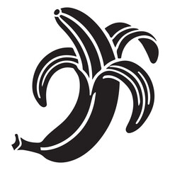 Peeled Banana Silhouette Vector Illustration
