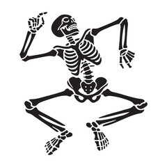 Silhouette of a Dancing Skeleton Illustration