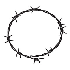 Barbed Wire Circle Silhouette Illustration