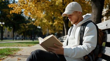 Improved Understanding, A serene image of a person reading a book in a peaceful setting, captured in high fidelity, ideal for relaxation and mindfulness themes.