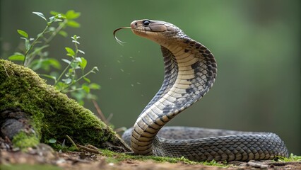 poisonous cobra spits poison
