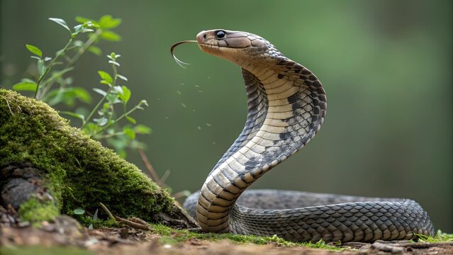 poisonous cobra spits poison