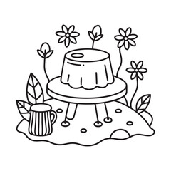 Cozy Hygge Nature: Bold and easy Coloring Page, Line art drawing, black and White Image, relaxing Coloring Page, Coloring page