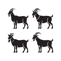 black silhouettes, goats