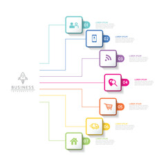 Vector business Presentation Connecting Steps Infographic Template