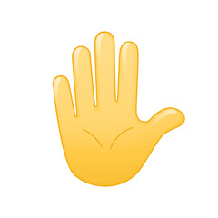 Raised hand emoji vector illustration. Hand with Fingers Splayed Gesture Emoticon. Emoticon showing deny or refuse hand