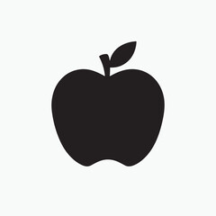 Minimalistic Black Apple Silhouette Icon Design