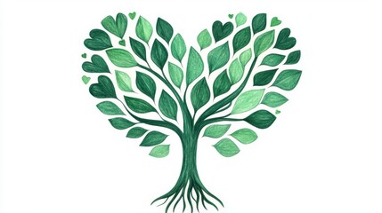 Fototapeta premium A heart-shaped tree symbolizing love and nature's beauty.