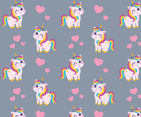Fototapeta premium Unicorn pattern. Vector illustration in flat style