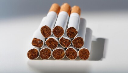 Cigarettes on a white background