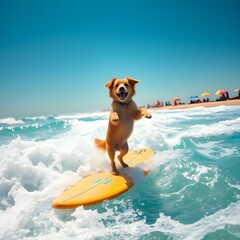 surfing dog