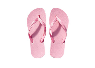 Overhead shot of a pair of pink flip-flops Perfect for e-commerce fashion blogs or summer-themed projects