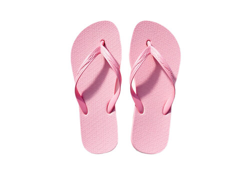 Overhead shot of a pair of pink flip-flops Perfect for e-commerce fashion blogs or summer-themed projects