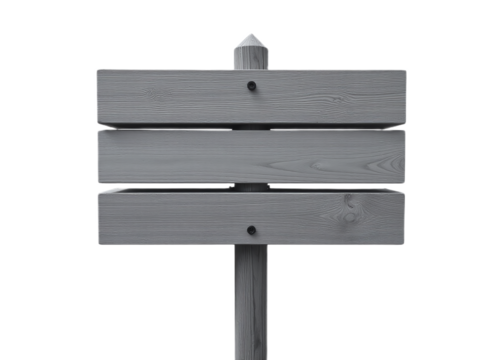 Blank wooden signpost with three horizontal boards Ideal for announcements directions or promotional uses