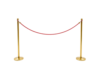 Image of two gold stanchions with a red velvet rope Ideal for websites brochures or event planning materials