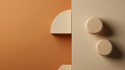 Minimalist beige geometric decor pieces