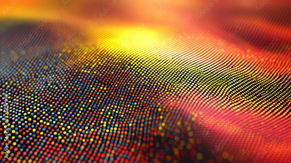 Poster vibrant patterns emerge from a close up view of colored dots arranged in a stunning gradient display