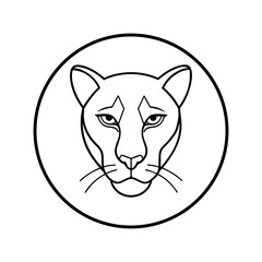 Mascot logo icon of a panther/tiger head vector illustration on white background