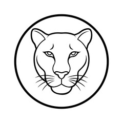 Mascot logo icon of a panther/tiger head vector illustration on white background