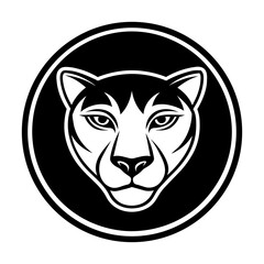Mascot logo icon of a panther/tiger head vector illustration 