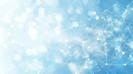 Visual representation of digital connections with points of light in a bright blue setting