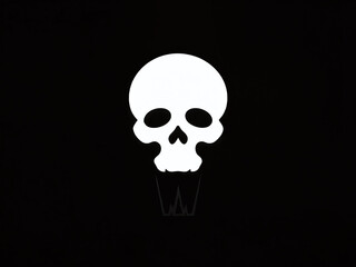 Creative skull design featuring an ice cream cone as the base against a dark background