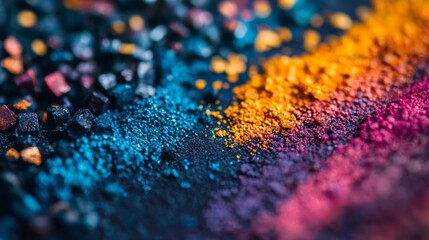 Obraz premium Vivid powdered pigments on textured surface