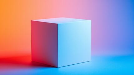 Minimalist cube against gradient background