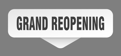 grand reopening sticker. grand reopening sign isolated on gray background