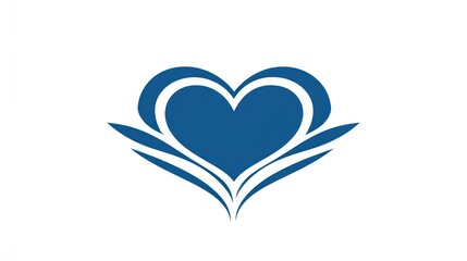 Modern heart symbol with surrounding leaves conveys themes of care and affection in design