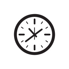 vector of black silhouette of clock