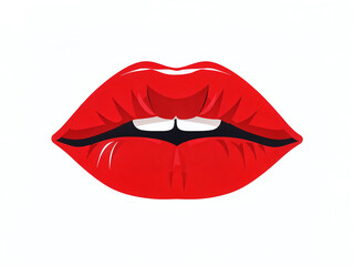 Bright red lips showcasing elegance and boldness in a striking design on a white background