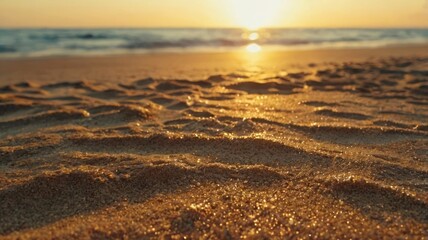 A serene sunset over the ocean, reflecting warm colors on the water.