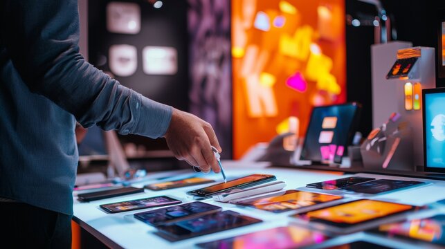 Professional designer working on vibrant digital projects