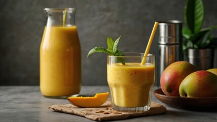 Fototapeta premium fresh mango fruit drink